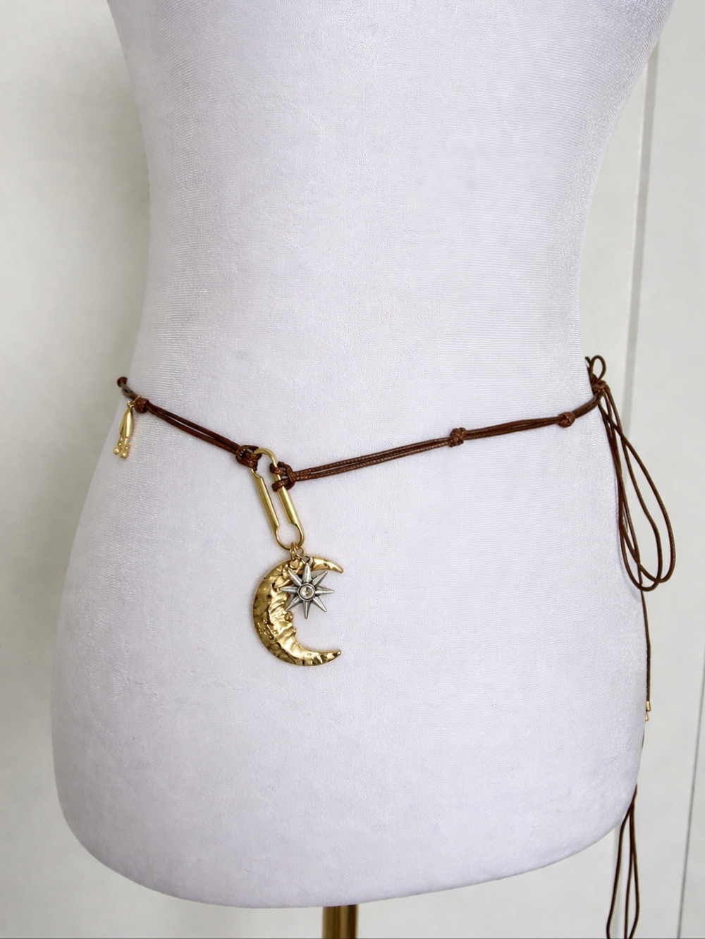 Boho Celestial Wrap Necklace Belt Convertible | Anthropologie Moon Star Style - Picture 3 of 5